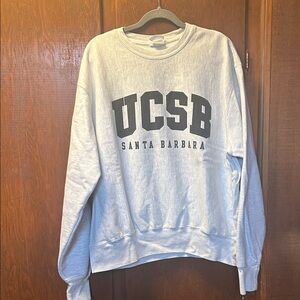 Champion Reverse Weave UCSB Santa Barbara Crewneck Sweatshirt Light Heather Gray